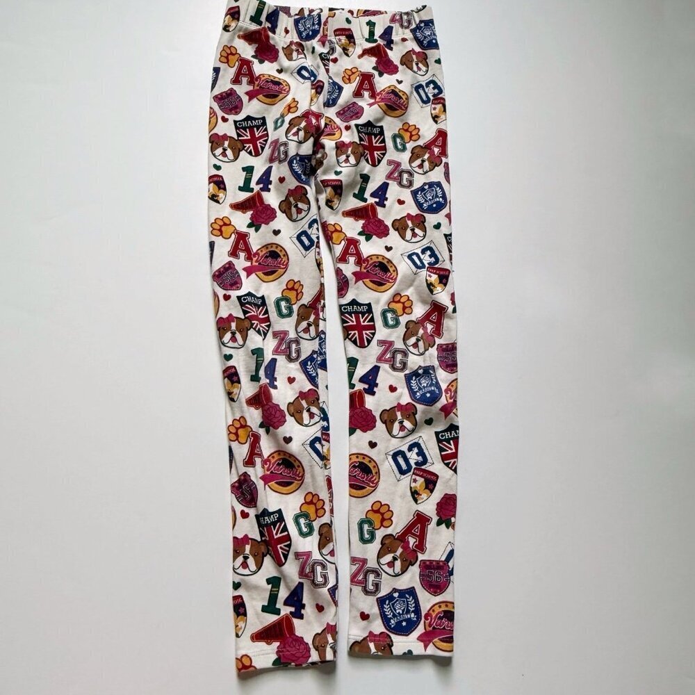 3 for $20 Gymboree Girl Girls Varsity Patch Leggings - Prep School 7 years VGUC
